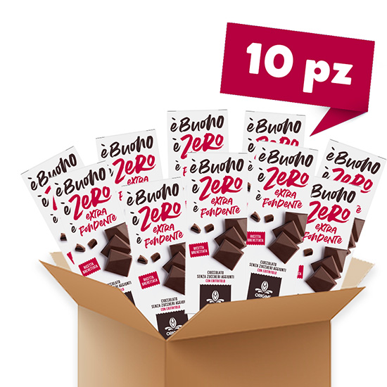 box 10 tavolette cioccolato fondente senza zucchero
